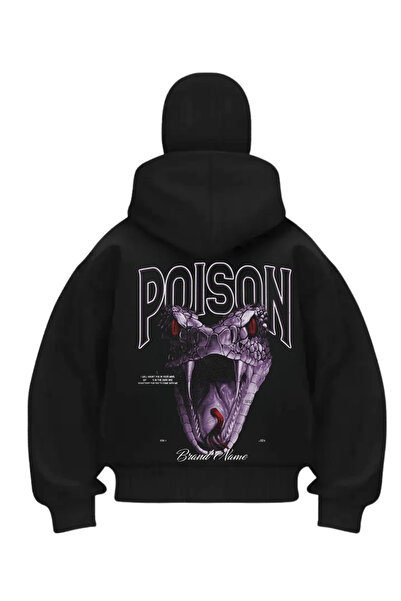 1blood Poison Snake cu imprimeu Hanorac cu mască de zăpadă Samurai negru