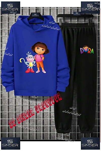 SS SİNSER Set de trening cu hanorac imprimat pentru copii, unisex, cu imprime...