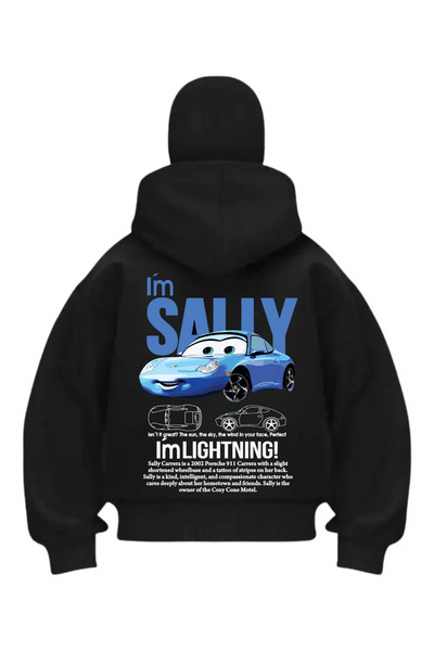 Gofeel Siyah Sally Baskılı Kar Maskeli Unisex Sweatshirt Hırka