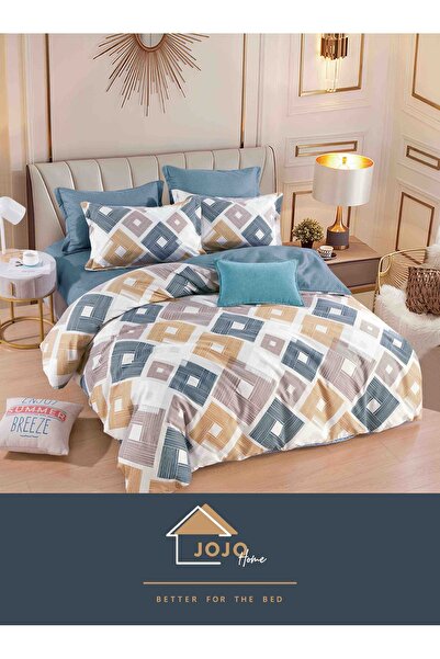 JOJO HOME Bed linen, fine cotton, double bed, 230x240, with pattern