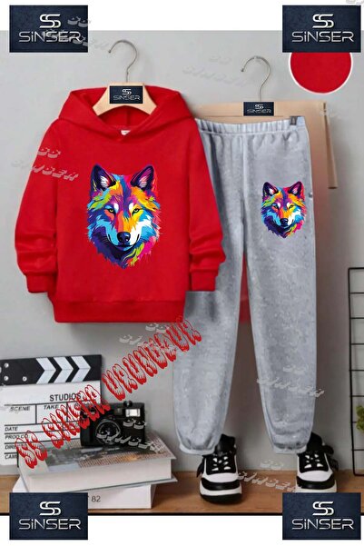 SS SİNSER Set de trening cu hanorac imprimat pentru copii, unisex, cu imprime...