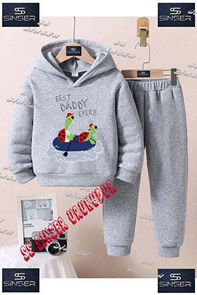 SS SİNSER Παιδικό Unisex Σετ Φούτερ με Στάμπα "KAPLUMBAGA 2LI KAYIKTA"