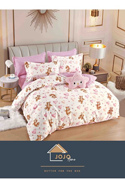 JOJO HOME Bed linen, fine cotton, double bed, 230x240, with pattern