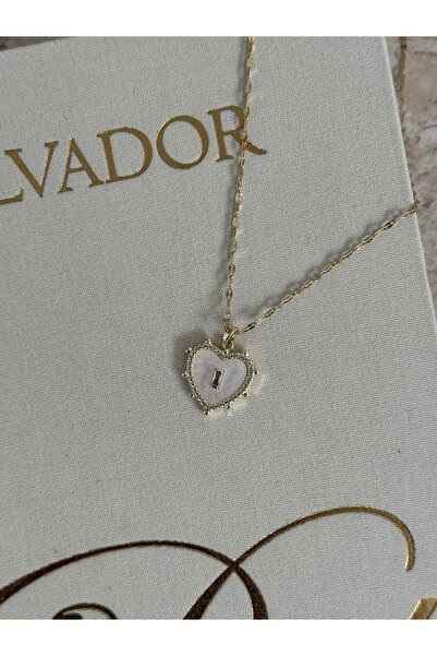LUXSTONE White Heart Gold Necklace