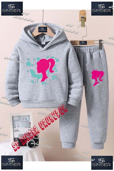 SS SİNSER Set de trening cu hanorac imprimat pentru copii, unisex, „BRBY HEAD...