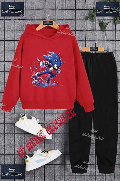SS SİNSER Children's Unisex Printed Hooded Tracksuit Set with the Text: "Soni...