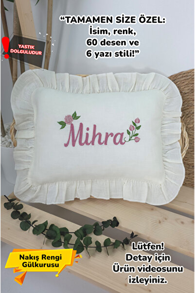 gros shop Müslin Yeni Doğan 4Katlı Organik %100Pamuk Kişiye Özgü Nakışlı Hast...