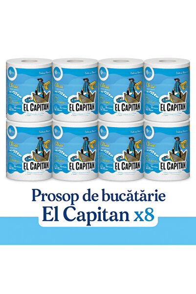 El Capitan Pachet 8X Prosop De Bucatarie 2str 100M 455Foi