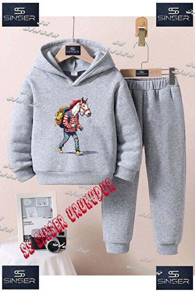 SS SİNSER Παιδικό Unisex Σετ Φόρμας με Στάμπα "HORSE MAN BACKPACK" και Κουκούλα