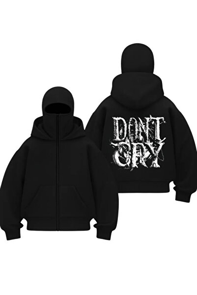 1blood سترة كارديجان مطبوعة باللون الأسود من Dont Cry بتصميم قناع الثلج السام...