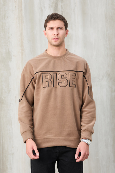 No Way Ανδρικό φούτερ με λεπτομέρεια από φλις με λαιμόκοψη ποδηλατικού τύπου