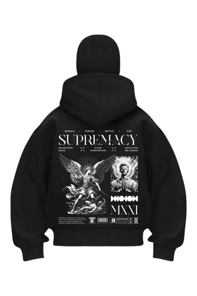 Gofeel Black Supremacy Štampano Snježna maskirana unisex majica sa kaputom