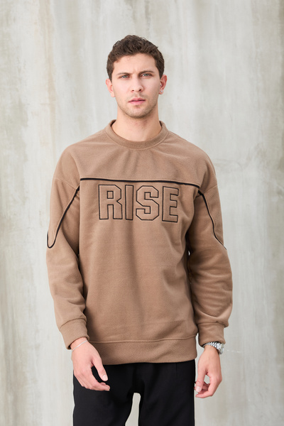 No Way Ανδρικό φούτερ με λεπτομέρεια από φλις με λαιμόκοψη ποδηλατικού τύπου