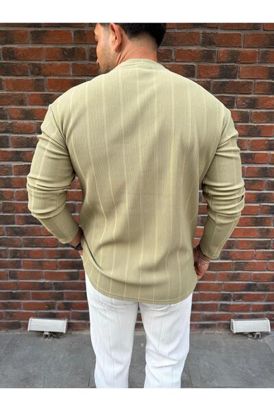 Baycombine35 Ανδρικό φούτερ με κάθετες ρίγες από ύφασμα Ottoman με λεπτομέρεια τσέπης