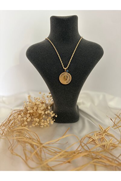 Çelik Altın kaplam Lira Kolye”Değerini taşı.”