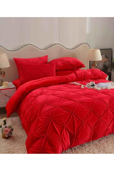 CHIRASO Velvet Pleated Linen, ELASTIC Sheet maximum 180x200cm, Duvet Cover 200x230, 2 Pillowcases