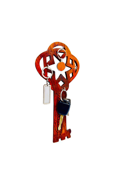 Generic Wooden Key Holder, Decorative Wall Hanging, Traditional Design, 10 Inch, Handmade Key Stand