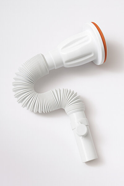 Nobel A Kalite Çamaşır Ve Bulaşık Makine Girişli Körüklü Lavabo Sifonu