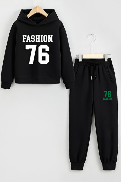 Let's Wear Fashion Printed Premium 3Rd. İplik Compact Sweatshirt Tracksuit Set - 2 Piece Sportswear Set