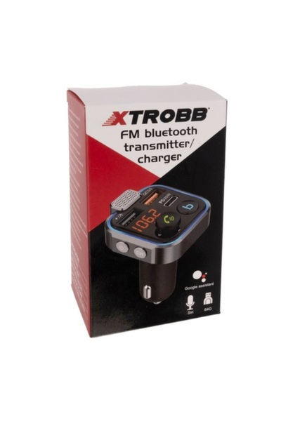 Xtrobb Car charger FM modulator, Bluetooth, IOS and Android