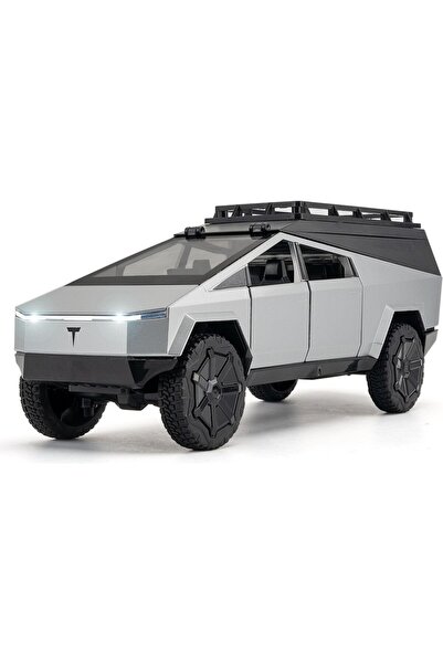 Mıncır Shop نموذج سيارة تسلا سايبرتراك المعدنية بمقياس 1:24، لعبة تجميع مصبوبة