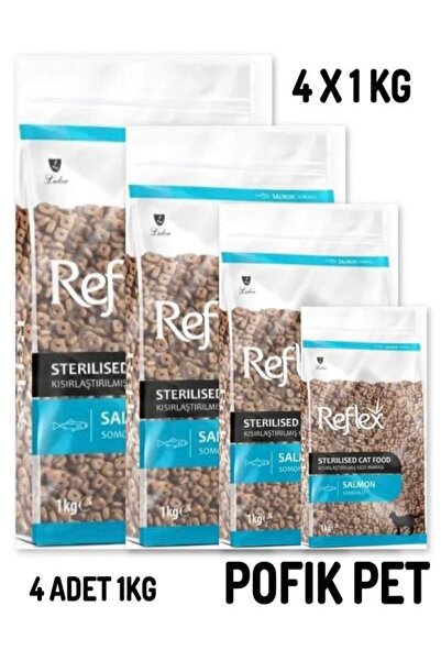 Reflex Somonlu Pirinçli Kısırlaşlaştırılmış Kedi Maması 4 X 1KG (4KİLO) 4 lü ...