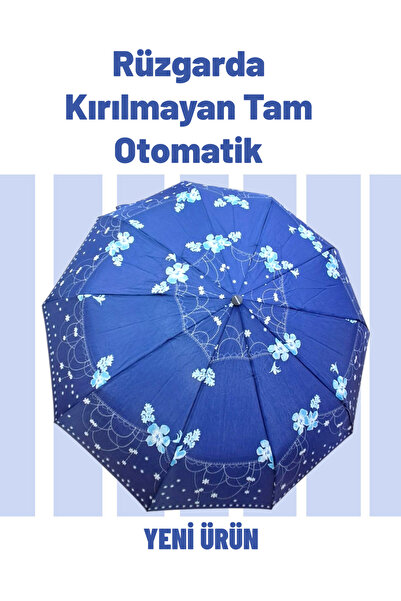 Rainwalker 10 Telli Lüx Full Otomatik Rüzgarda Kırılmayan Fiber Gövde Şemsiye