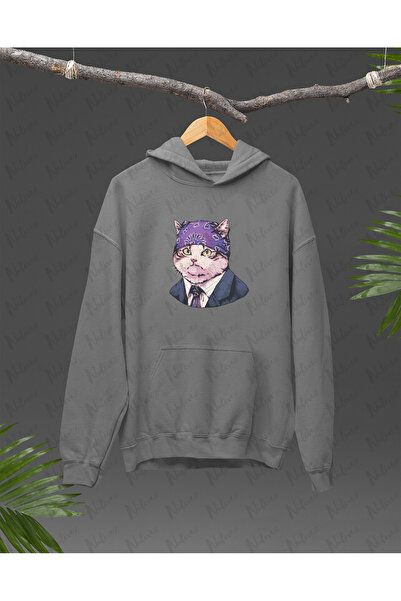 Nulivez هودي كبير الحجم للجنسين عالي الجودة مطبوع عليه تصميم قطة