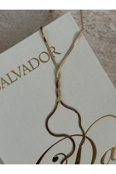 LUXSTONE Italian Chain Double Spiral Gold Necklace