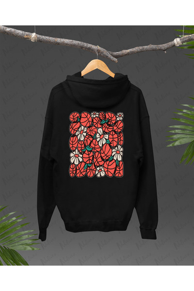 Nulivez هوديي كبير الحجم للجنسين عالي الجودة مطبوع عليه تصميم كرة السلة