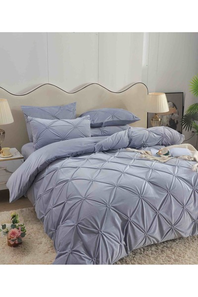 CHIRASO Velvet Pleated Linen, ELASTIC Sheet maximum 180x200cm, Duvet Cover 200x230, 2 Pillowcases