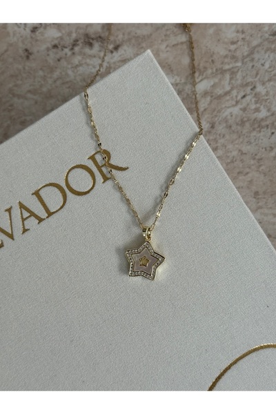 LUXSTONE White Stone Gold Necklace
