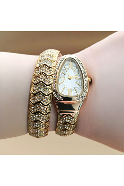 QUARTZ Yılan Model Lüks Kadın Kol Saati, Hediyelik Saat
