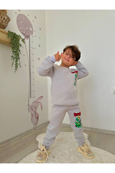 jeliboomkidswear Boys' Brawl Stars Printed 3-Ply Shardedon Top and Bottom Set