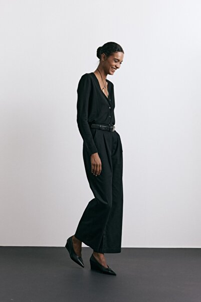 LUTVELIZADE كعب عالي 2542 - كعب نسائي أسود بمقدمة مدببة