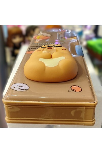 ada çanta kırtasiye Capybara-Shaped 3-Compartment Pencil Case with Sharpener, Sukushi Model Pencil Case Ad46461