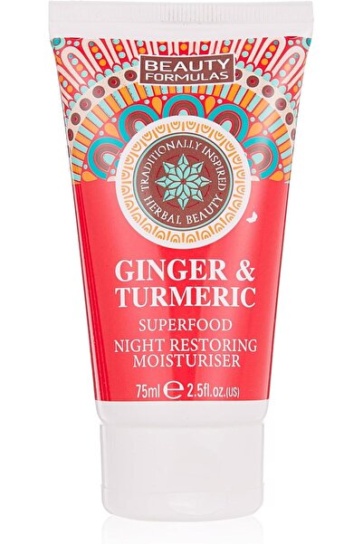 BEAUTY FORMULAS Ginger & Turmeric Superfood Night Restoring Moisturiser, 75 ML