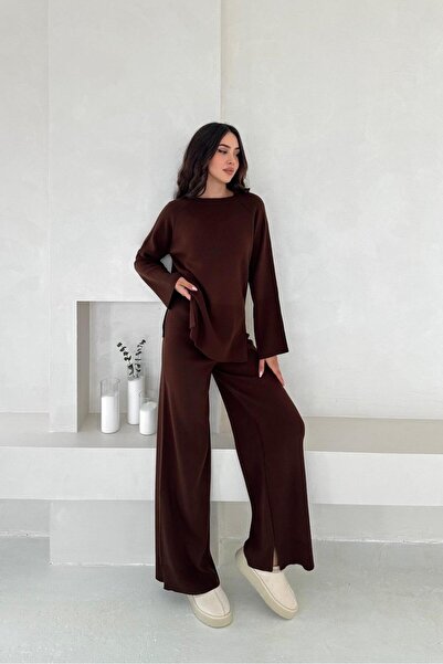 Noi Belis Reglan Sleeve Basic Slit Detailed Knitwear Bottom-Top Set Aw25Au0008