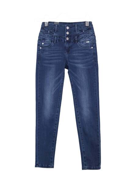 ONLY Smock High Waist Dark Blue Jeans - XS, Dark Blue, cotton 86% polyester 12% spandex 2%