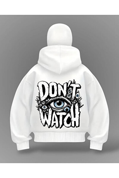 Gofeel Bela Dont Watch Štampano Snježna maska Oversize kroj Dukserica Kardigan