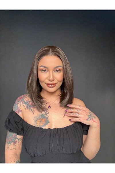 Suzan Peruk Doğal Görünümlü Küt Bob Kesim Tül Peruk | Bob Kesim Sentetik Saç