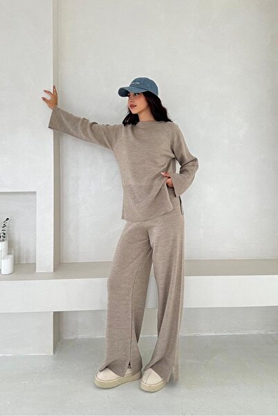 Noi Belis Reglan Sleeve Basic Slit Detailed Knitwear Bottom-Top Set Aw25Au0008