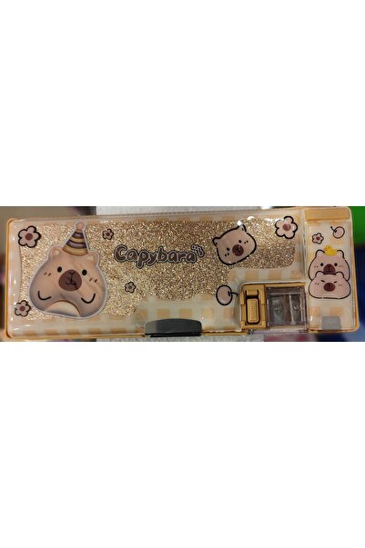 ada çanta kırtasiye Cutie de creioane cu sclipici cu 3 compartimente și ascuț...