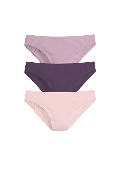 Simi Underwear Lila Kadın Pamuklu Renkli 3lü Külot