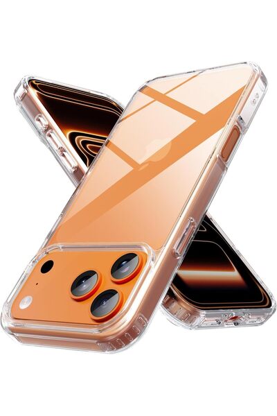 Rivor Apple iPhone 17 Pro Uyumlu Kılıf Kamera Korumalı Süper Şeffaf Esnek Yum...