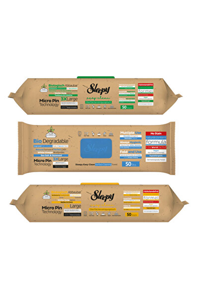 Sleepy PACHET PROMO - 3 x Servetele Umede Easy Clean BIO Multisuprafete, 50 Buc (Tea Tree & Lime + S