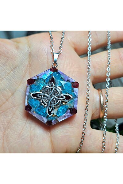 Singincraft Kuzey Yıldızı - Triquetra Orgonit Kolye - Paslanmaz Çelik Zincir (EL YAPIMI TASARIM ÜRÜNLER)