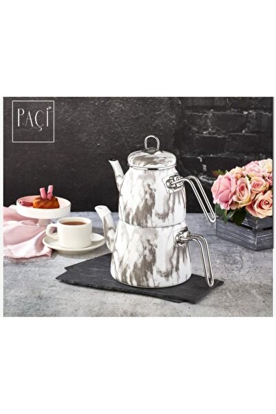 KOZALILAR Elite Class Kırmızı Kırık Mermer Çaydanlık- Yılbaşı Özel