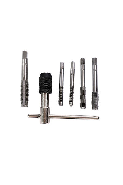 Lawazim 6-Piece Spiral Point Taps Set with Sliding T-Handle Wrench for M6-M12 Screws