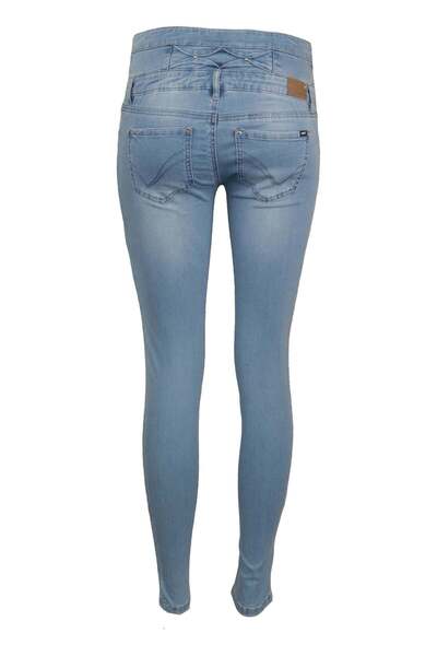 ONLY Smock High Waist Jeans Light Blue - M, Light Blue, Cotton 86% Polyester 12% Spandex 2%